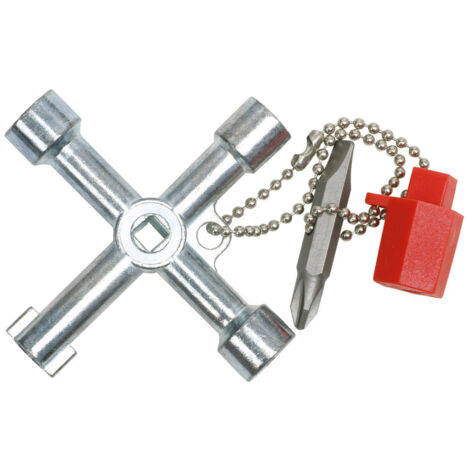 Kstools – Clé universelle pour armoire électrique – Profil carré 6-8mm – Adaptateur DIN 3126 – Fonte de zinc pour usage intensif (1/2)