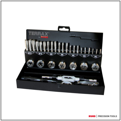 Assortiment tarauds main + filières RUKO 31 pcs HSS (1/2)