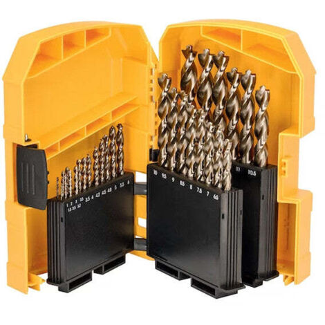 Dewalt – Jeu de forets à métaux HSS-Co 29 pièces – Forets de 1 à 13 mm – Pour perceuse – Coupe nette sans éclat (1/10)