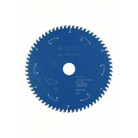 Lame de scie circulaire Bosch Expert pour l'aluminium pour scies à batterie 216 x 2/1,4 x 30 66 dents