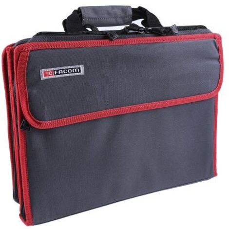 Facom – Sacoche à outils 4 panneaux en plastique – Dimensions 430 x 320 x 130 mm – Résistante aux chocs et hydrocarbures – Rangement pour 40 outils