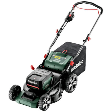 Metabo – Tondeuse à batterie 36V – 2 batteries 5.2Ah – Moteur Brushless – Largeur de coupe 46 cm – Autonomie 59 min – Sac collecteur 55 l - RM 36-18 (1/5)