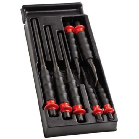 Facom – Module de burins à poinçon 7 outils – Compatible armoires CHRONO XL, JET+ – Dimensions 418 x 175 mm – Plastique thermoformé