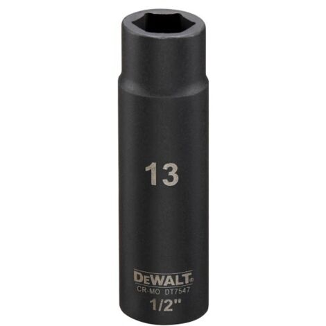 DEWALT DT7547-QZ CLÉ À DOUILLE LONGUE 13 MM 1/2 RÉSISTANTE AUX CHOCS NOIR/JAUNE (1/2)