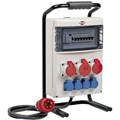 FP – Répartiteur de chantier Brennenstuhl BSV 4 – 7 prises – Tension 400 V – Intensité 32 A – Longueur câble 2 m – IP44 pour chantiers extérieurs - W359062