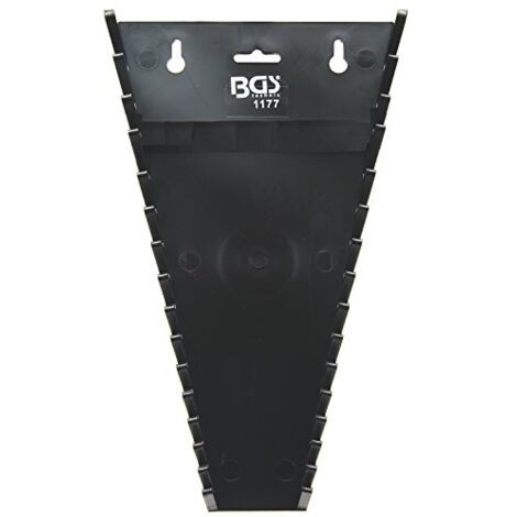 Bgs Technic – Support mural pour clés à fourche/anneau 15 positions – Plastique noir durable – Montage facile – 1177