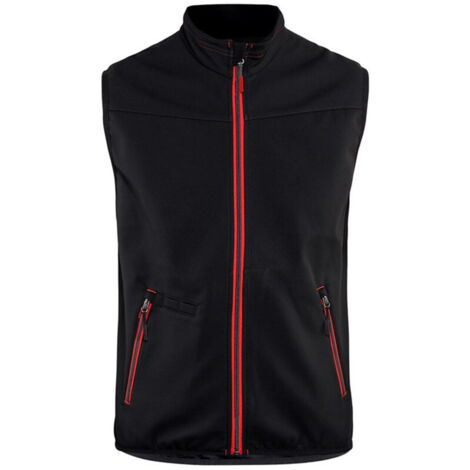 Blakläder Gilet Softshell Service Plus, Noir / rouge, Taille unisexe: XL (1/4)