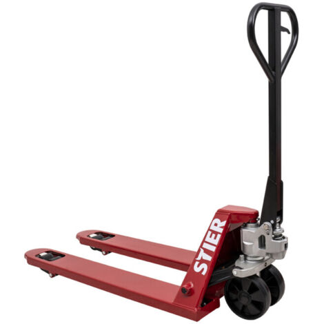 STIER Transpalette, charge 2 500 kg, longueur des fourches 1 150 mm, chariot élévateur manuel, transpalette, galets en nylon, angle de braquage 210°, transpalette à main, transpalette 2 500 kg