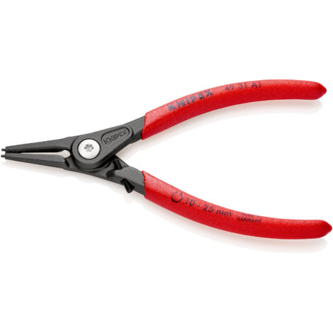 KNIPEX 49 31 A1 Pince de précision pour circlips pour circlips extérieurs d'arbre avec protection contre la distorsion gaines PVC anti-dérapantes grise atramentisée 140 mm