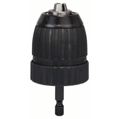 Bosch – Mandrin de perceuse à serrage rapide 1 à 10 mm – Compatible mèches cylindriques et hexagonales – Installation facile sur perceuses 1/4' - 2608572075