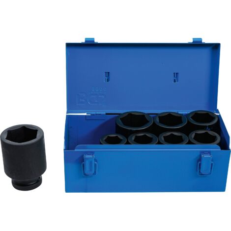 Jeu de douilles à choc, six pans, profondes 25 mm (1") 27 - 50 mm 8 pièces BGS (1/4)