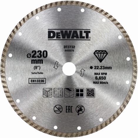 Disque à tronçonner diamant DEWALT Eco1 Turbo 230 mm DT3732-QZ