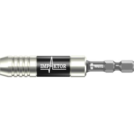 Wera – Adaptateur pour embouts hexagonaux 1/4" – Support Impaktor 75 mm – Amortissement des pics d'impulsions – Acier inoxydable
