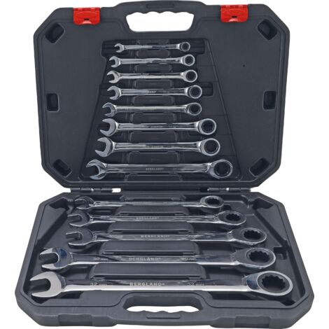 Bgs Technic – Jeu de clés mixtes à cliquet 13 pièces 8-32 mm – 72 crans pour angle de réglage 5° – Acier au chrome-vanadium