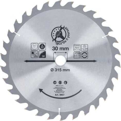 Lame de scie circulaire en métal dur Ø 315 x 30 x 3,0 mm 30 dents BGS Do it yourself (1/3)