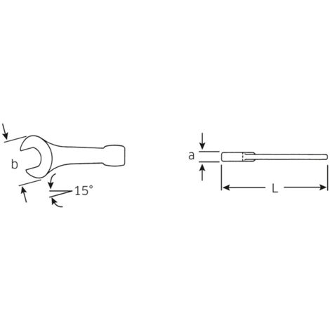 STAHLWILLE 42040090 - clé à percu ion érie à bouche fixe 4204 90 mm (1/2)