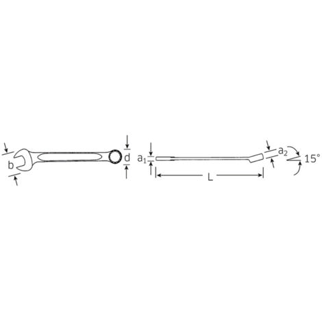 STAHLWILLE 40583434 - llav.combin.de fixe bouche et Strel. pline- érie d'entraînement 130aSP 18-9/16 (1/2)