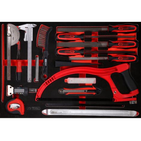 KS TOOLS Jeu d'outils de mesure et de limes sur plateau mousse 28 pcs - 811.0028 (1/3)