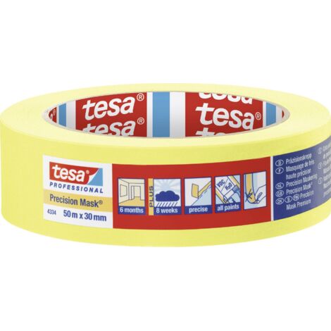 Crêpon de précision 4334 lisse jaune L. 50 m l. 30 mm Rouleau TESA