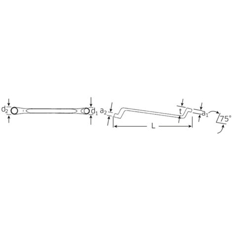 STAHLWILLE Clé polygonale double, fortement contre-coudée 27X32 mm