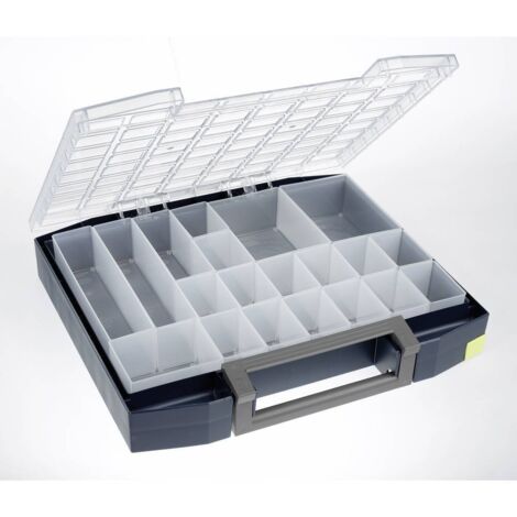 Mallette de rangement boxxser l.465xP401xH78mm 20 comp. avec grille profilée RAA (1/4)
