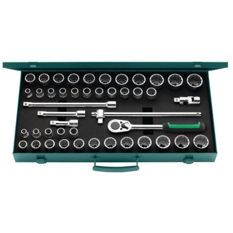 STAHLWILLE Jeu de douilles métrique/pouces, carré 1/2 pouce 45 pièces (1/4)
