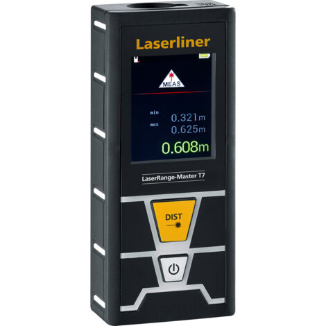 LASERLINER - LaserRange-Master T7 - Télémètre - Mesures précises - Addition et Soustraction de longueurs - Longueurs, Surfaces et Volumes, Pythagore - Portée 70m - Mesure de l’angle - Écran Tactile - Filetage pour Trépied - Utilisation facile (1/5)