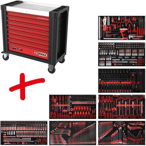 Composition pour servante d’atelier Performanceplus P25 avec 660 outils pour 8 tiroirs KS Tools (1/4)
