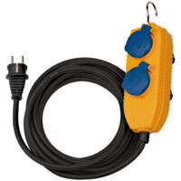 Cordon prolongateur pour chantier IP54 avec Powerblock 10m noir H07RN-F 3G1,5