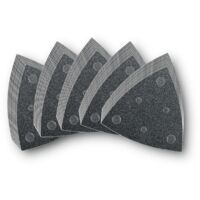 Fein – Lot de 50 feuilles abrasives perforées 80 mm – Assortiment grains 80/120/180 – Fixation velcro – Pour ponçage bois dur et métal