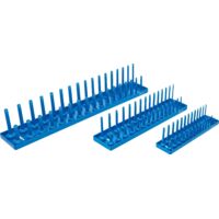 Bgs Technic – Support transparent pour rangement de douilles – Léger et durable – Installation facile avec œillet de suspension – Kit de 3 supports pour douilles 6,3/10/12,5 mm