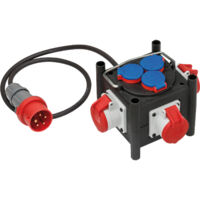Brennenstuhl – Répartiteur électrique BSV 3 LS E/16 IP44 1m H07RN-F 5G1,5 – 3xCEE400V 16A – 3x230V 16A – Pour utilisation extérieure