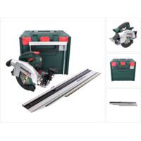 Kit Metabo scie circulaire portative sans fil KS 18 LTX 66 BL avec rail de coupe transversale KFS 44 metaBOX 340
