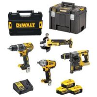 Kit perceuse-visseuse à percussion sans fil DEWALT 18V / 5Ah DCD 796, DCF 894, DCH 273, DCG 405, DCB 184