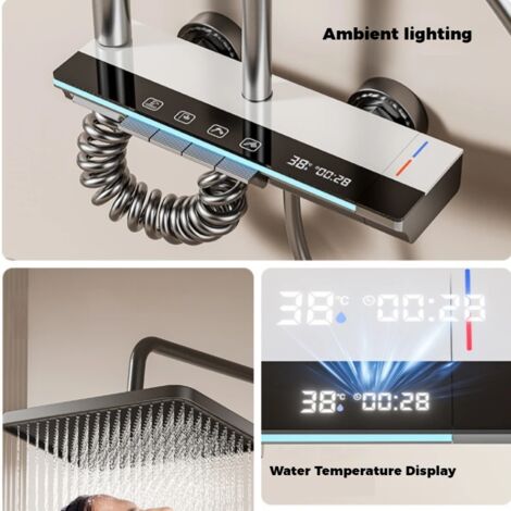 CHE thermomètre de douche à eau Affichage de la Température de la