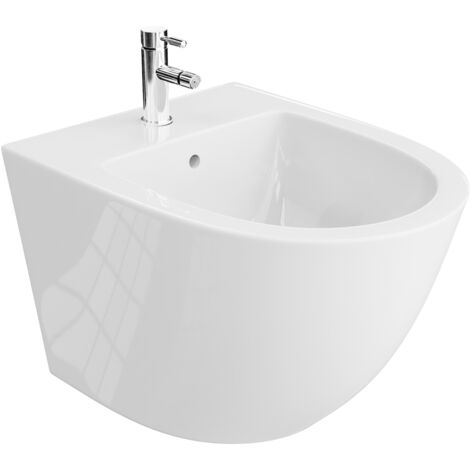 LAVITA Universal Wand-Bidet Sofi mit Hahnloch und Überlaufschutz aus Keramik