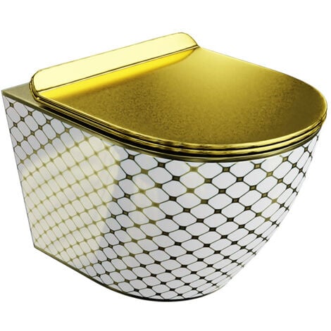 LAVITA Wand-WC Versoni Black - Hänge Toilette Mit Tornado 2.0 Spülsystem