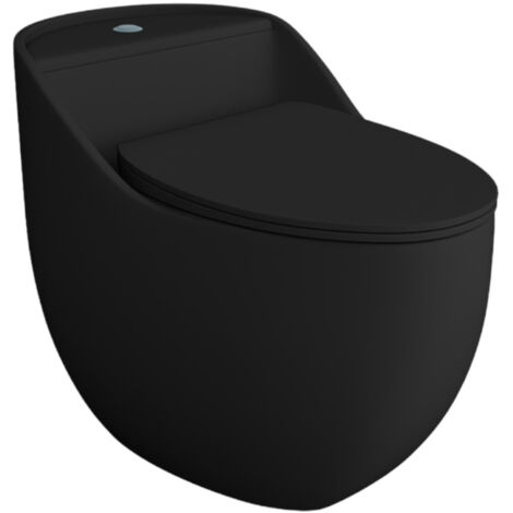 Einteilige Stand-WC mit eingebautem Spülkasten SILIA RIM BLACK  Komplett-Set 