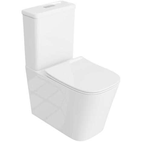 Einteilige Stand-WC mit eingebautem Spülkasten TRYTON WHITE  Komplett-Set 