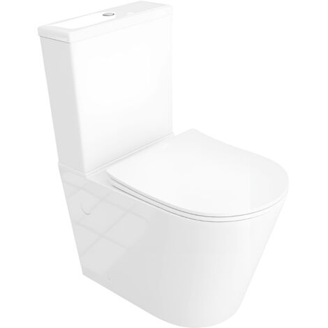 Einteilige Stand-WC mit eingebautem Spülkasten NEPTUN WHITE  Komplett-Set 