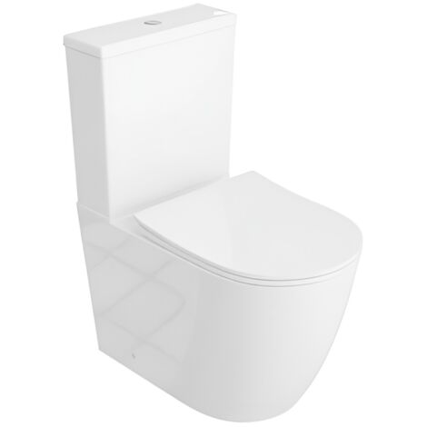 Einteilige Stand-WC mit eingebautem Spülkasten NAUTILIUS WHITE  Komplett-Set 