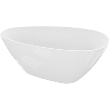 LAVITA Freistehende Badewanne Pietra Snow White 150x70x64 cm Weiß Glanz