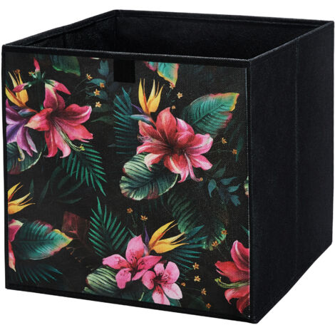 Storage Box  faltbare Aufbewahrung Boxen 31 x 31 x 31 cm  Blumen  1 stück (1/5)