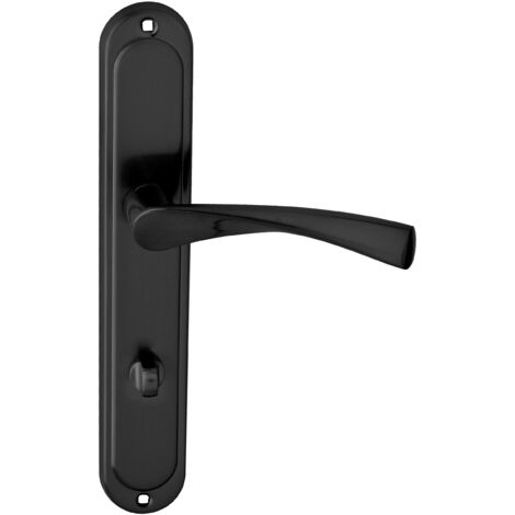 Türgriff 78 Drückergarnitur WC - Badezimmer Set TürdrückergarniturROMANA BLACK (1/5)