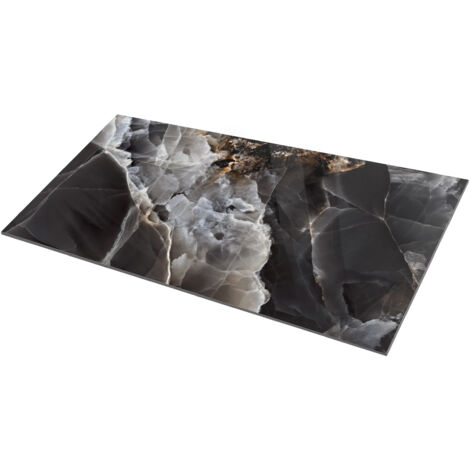 Lavita Fliese Feinsteinzeug Wand- und Bodenfliese HG Dazzle Onyx Black Glänzend 60x120 Rektifizierte Frostbeständig Qualität Gres : 1,44 m2 pro Packung