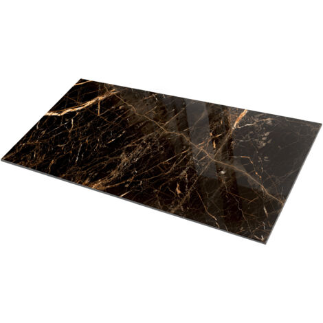 Lavita Fliese Feinsteinzeug Wand- und Bodenfliese HG Golden Black Glänzend 60x120 Rektifizierte Frostbeständig Qualität Gres : 1,44 m2 pro Packung