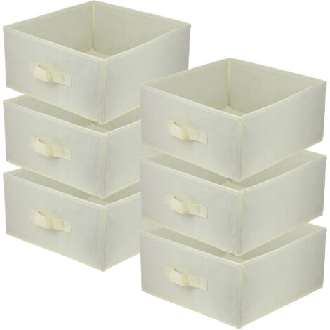 Lavita Storage Box faltbare Aufbewahrung Boxen 31 x 31 x 15 cm Schubladen-Organizer Box Ordnungssysteme für Kleidung Kleideraufbewahrung & Organisation cremig 6 stück (1/5)