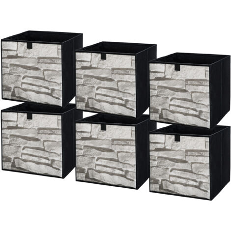Lavita Storage Box faltbare Aufbewahrung Boxen 31 x 31 x 31 cm Schubladen-Organizer Box Ordnungssysteme für Kleidung Kleideraufbewahrung & Organisation Stein 6 stück (1/5)