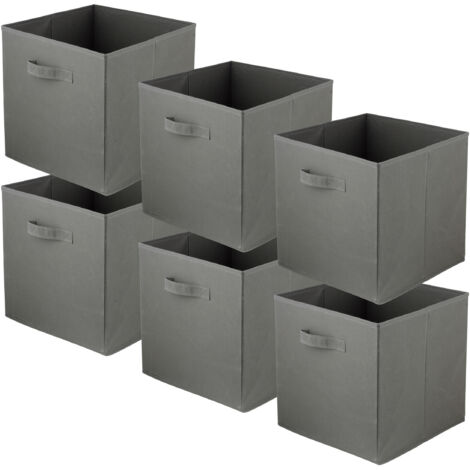 Lavita Storage Box faltbare Aufbewahrung Boxen 31 x 31 x 31 cm Schubladen-Organizer Box Ordnungssysteme für Kleidung Kleideraufbewahrung & Organisation dunkelgrau 6 stück (1/5)