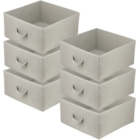 Lavita Storage Box faltbare Aufbewahrung Boxen 31 x 31 x 15 cm Schubladen-Organizer Box Ordnungssysteme für Kleidung Kleideraufbewahrung & Organisation Hellbraun 6 stück (1/5)